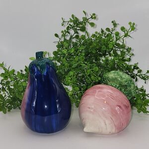 Vtg Fitz & Floyd Large Kitchen Harvest Salt Pepper Shakers FF Japan